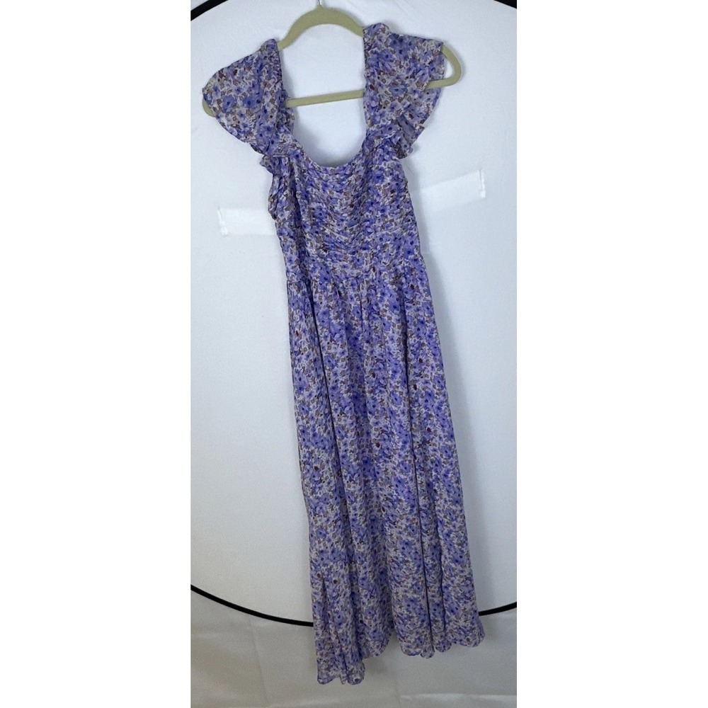 ASTR The Label Wedelia Dress Women's Sz Large Purple & Lilac Floral